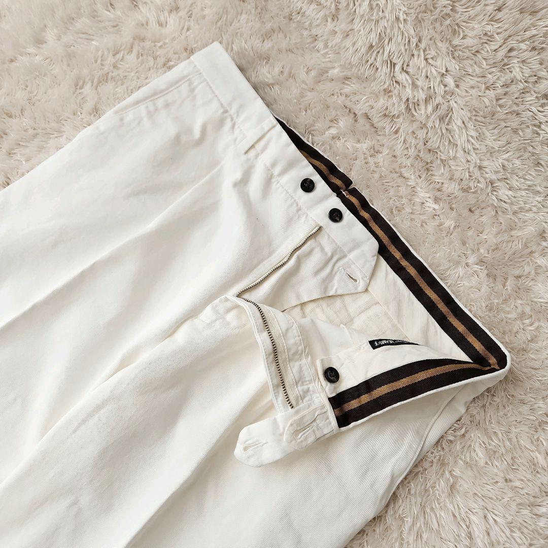 現行美品☆GERMANO×BEAMSF 別注 スラックス コットンツイル 白