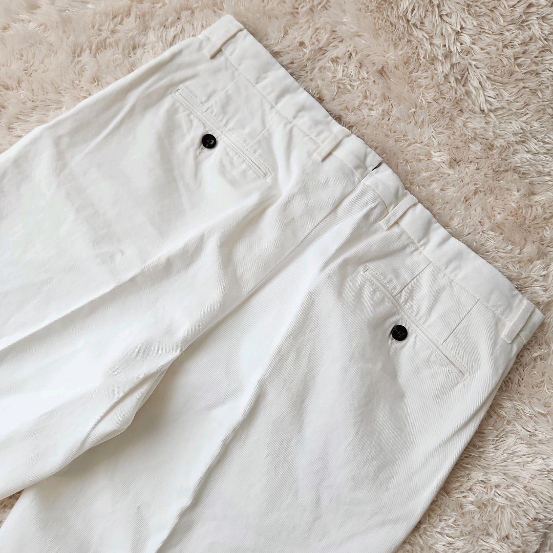 現行美品☆GERMANO×BEAMSF 別注 スラックス コットンツイル 白