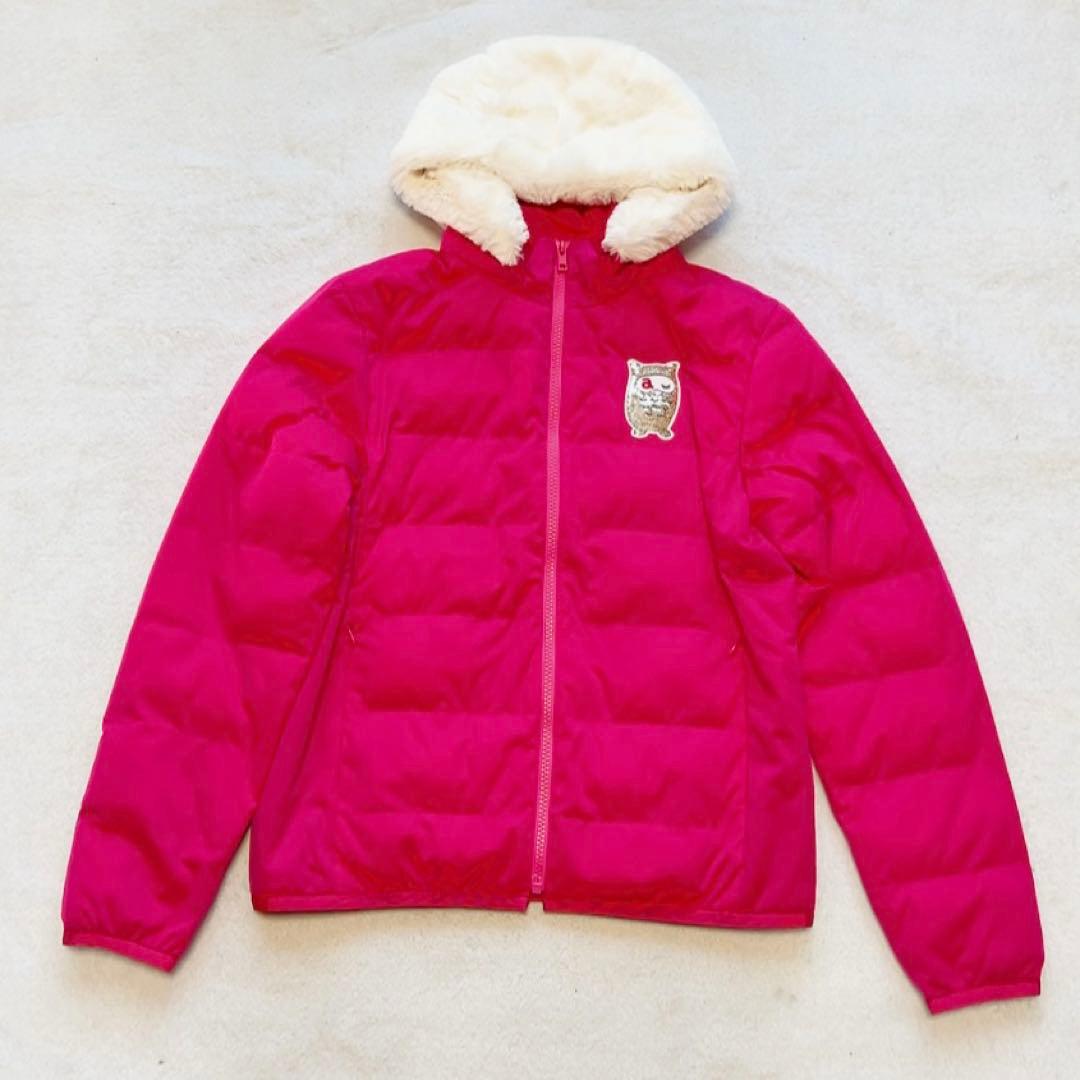 未使用級　近年　アルチビオ　中綿　ジャケット　フクロウ　ピンク　ファー　2WAY