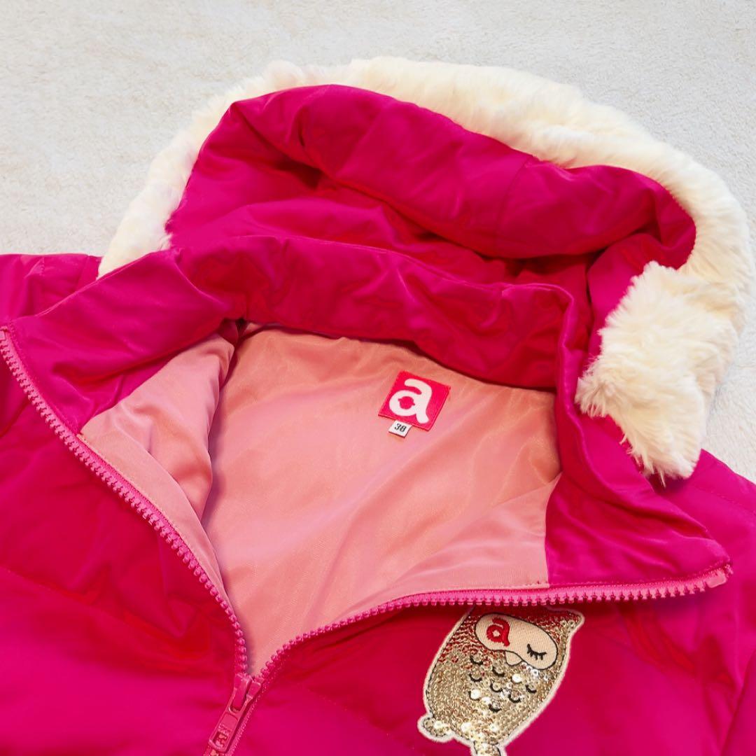 未使用級　近年　アルチビオ　中綿　ジャケット　フクロウ　ピンク　ファー　2WAY