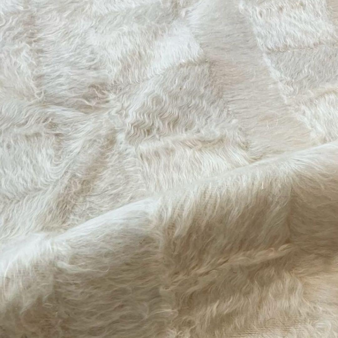 ラスト白　新品wool100％ホワイト バッターニエ　トルコヴィンテージラグ
