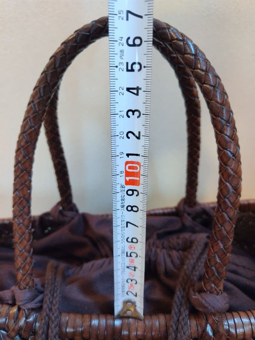 【美品】DRAGON ドラゴンバック　カゴバッグ　編み込み　ブラウン