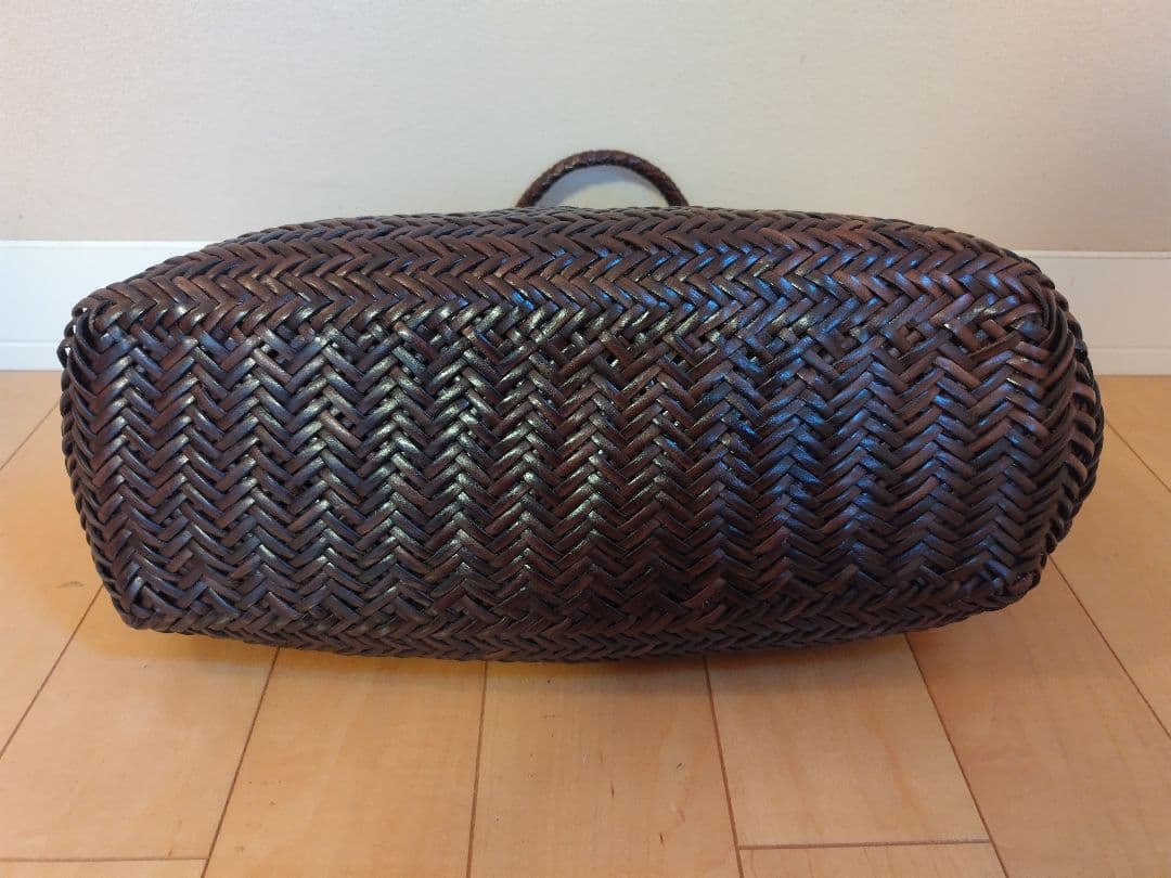 【美品】DRAGON ドラゴンバック　カゴバッグ　編み込み　ブラウン