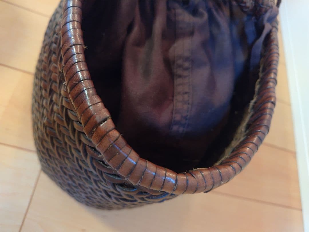 【美品】DRAGON ドラゴンバック　カゴバッグ　編み込み　ブラウン