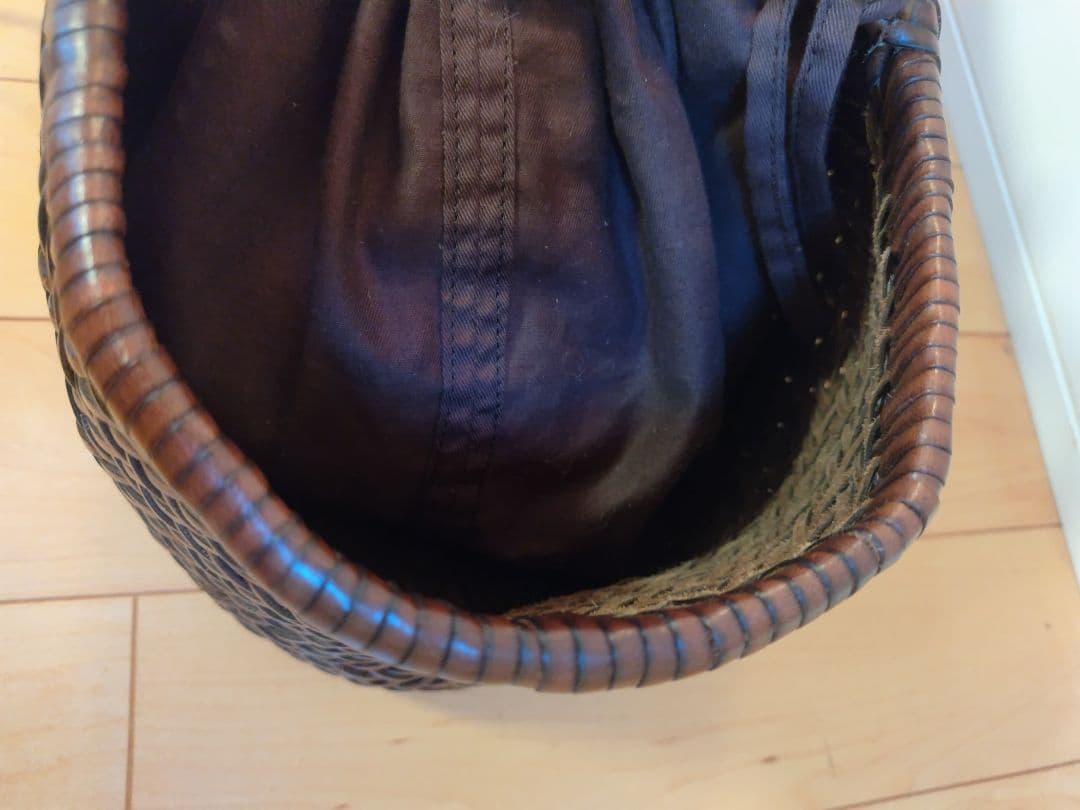 【美品】DRAGON ドラゴンバック　カゴバッグ　編み込み　ブラウン