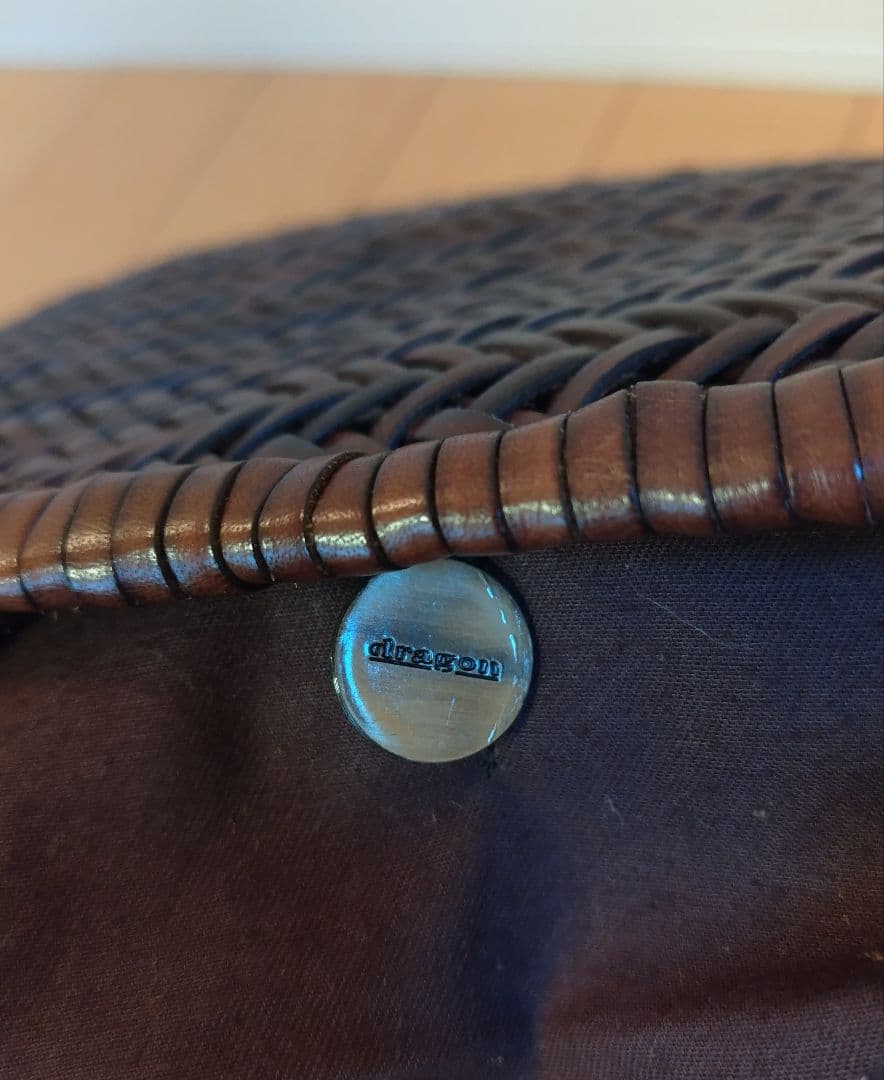 【美品】DRAGON ドラゴンバック　カゴバッグ　編み込み　ブラウン