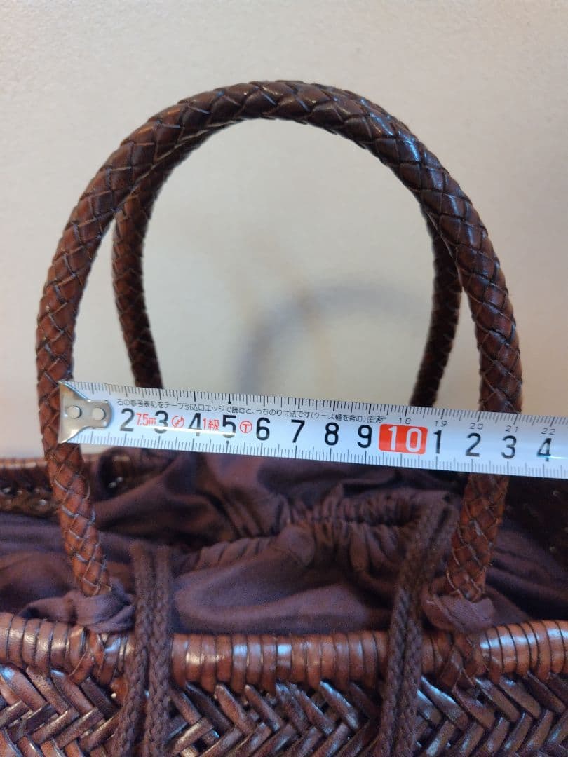 【美品】DRAGON ドラゴンバック　カゴバッグ　編み込み　ブラウン