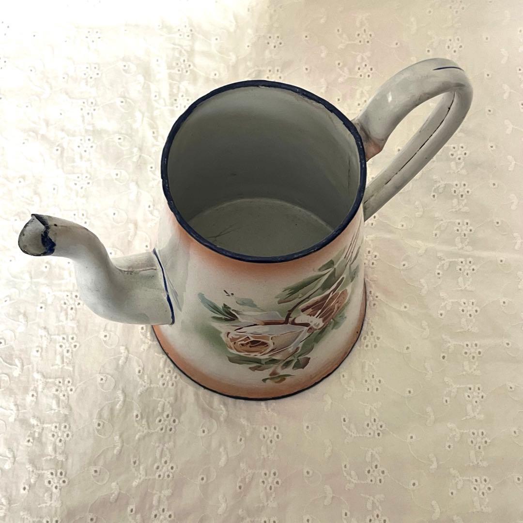 希少＊フランスアンティーク＊薔薇＊Japy＊コーヒーポット＊ピンク＊蓋無し
