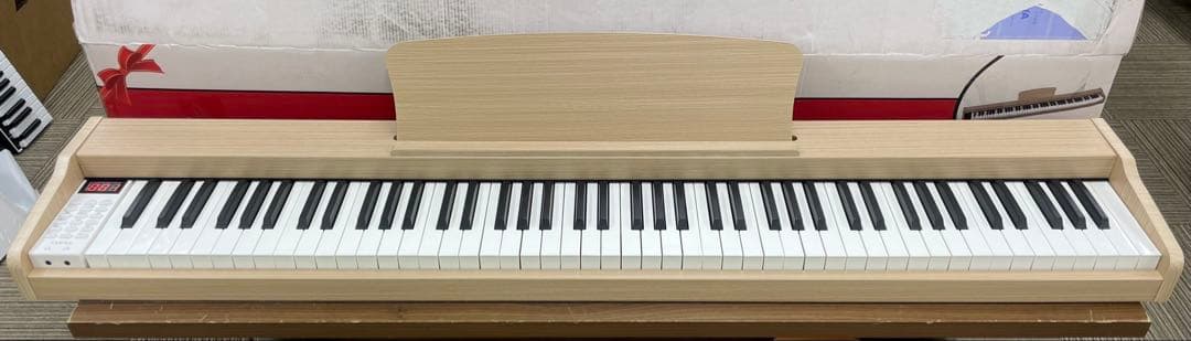 電子ピアノ88鍵盤　給電タイプ　木目調ボディ　オークベージュ