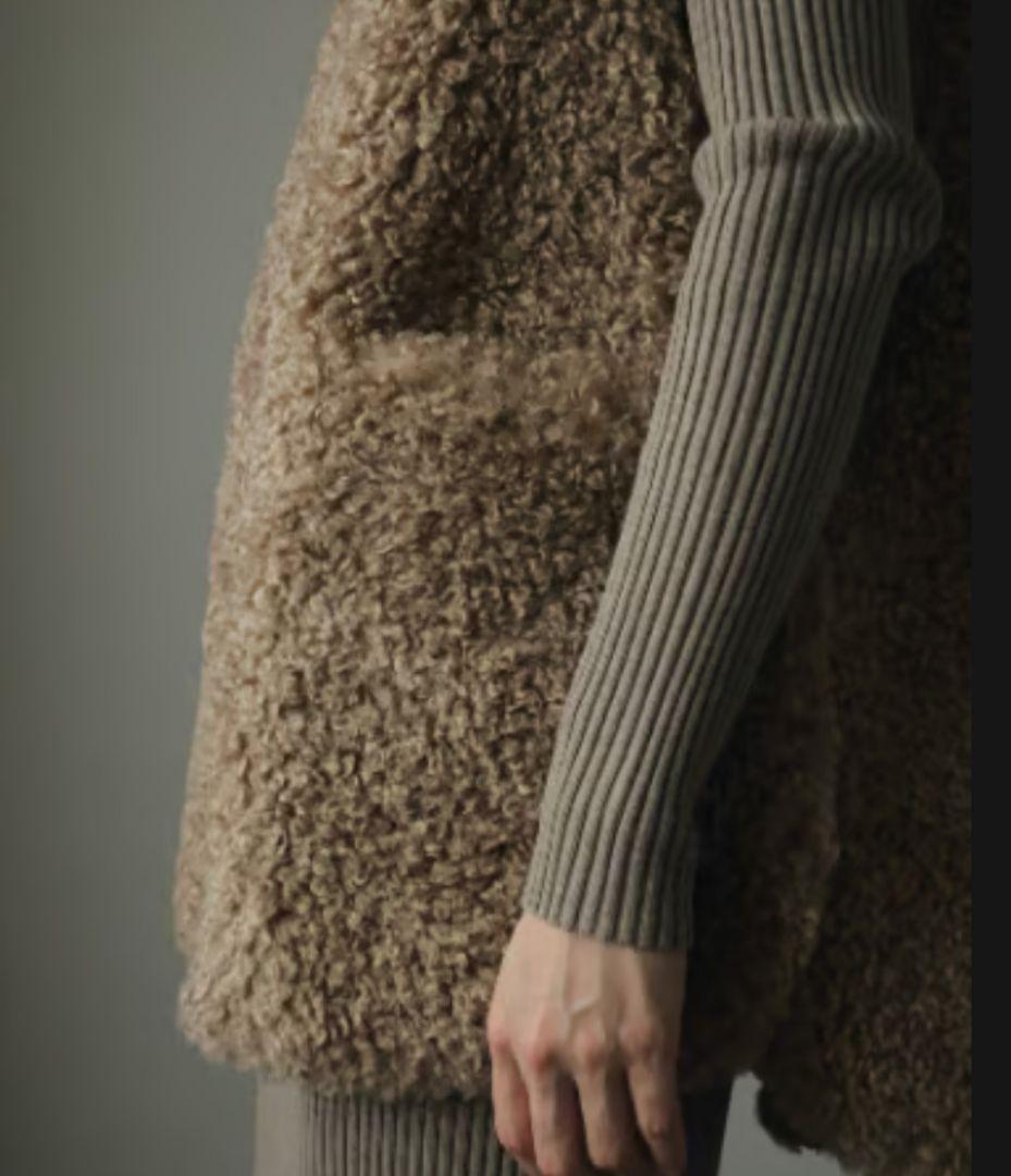 anuke/アンヌーク Eco Fur Vest モカ 38