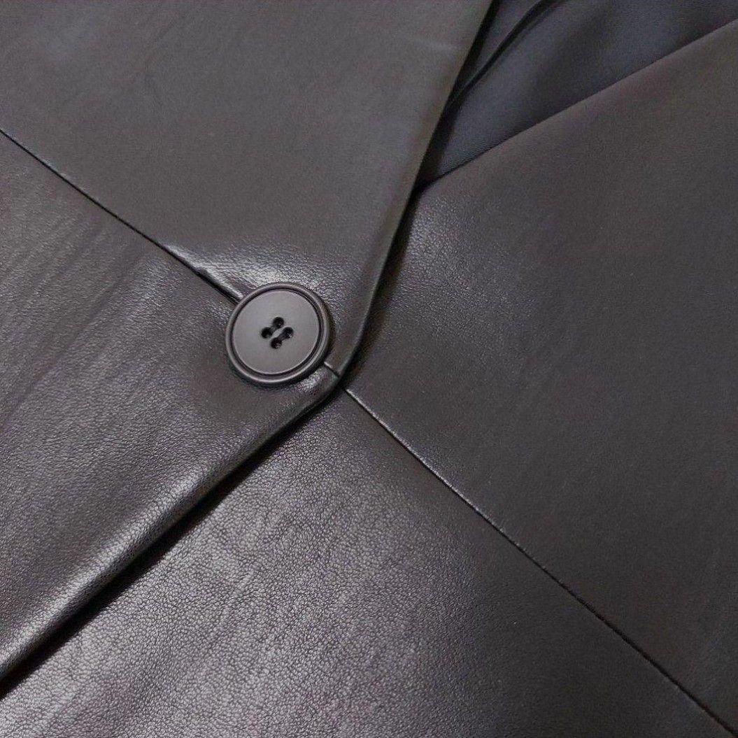 【未使用】Ballsey ジレ レザーライククロス Vネックジレ 36 ブラック