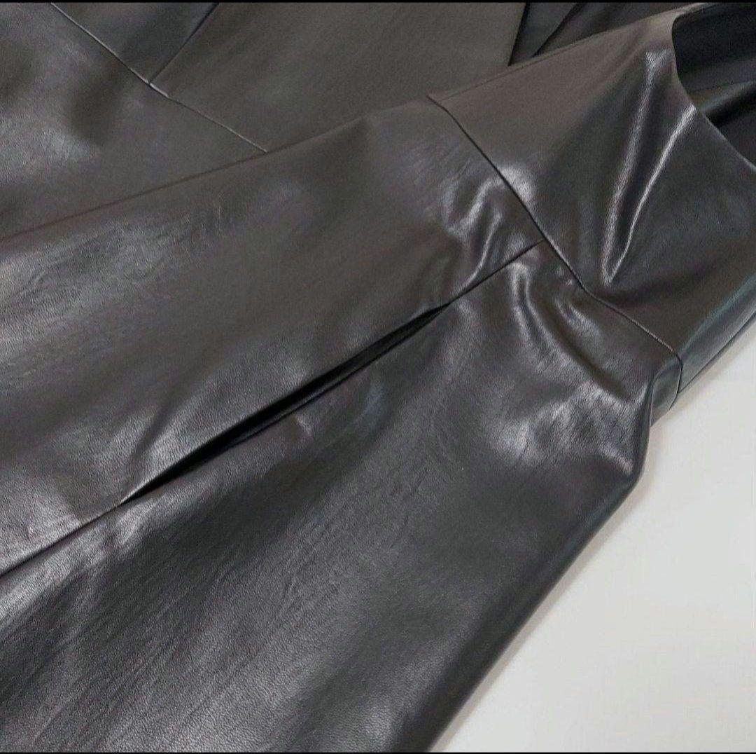 【未使用】Ballsey ジレ レザーライククロス Vネックジレ 36 ブラック