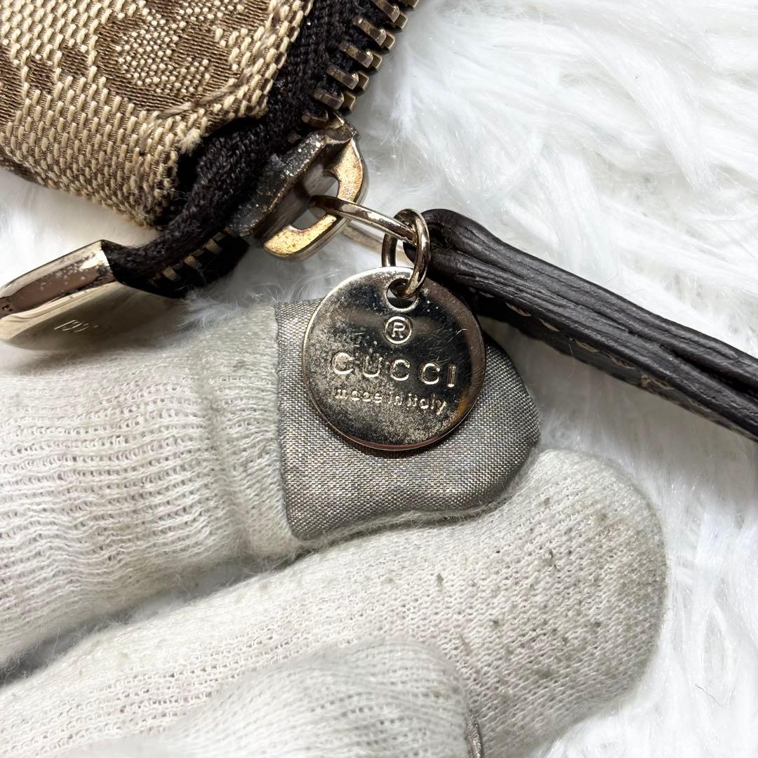 ✨箱あり✨ グッチ GGキャンバス フレンチブル ポーチ ストラップ ベージュ