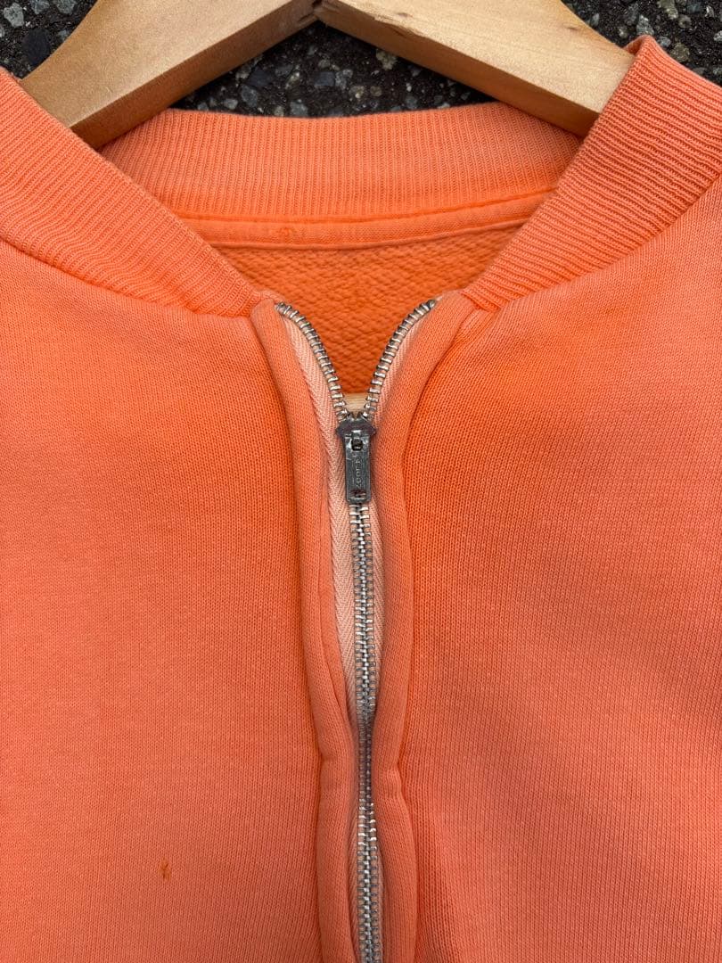 50s 60s ヴィンテージ 半袖スウェットフェード 片爪ジップ 希少 オレンジ