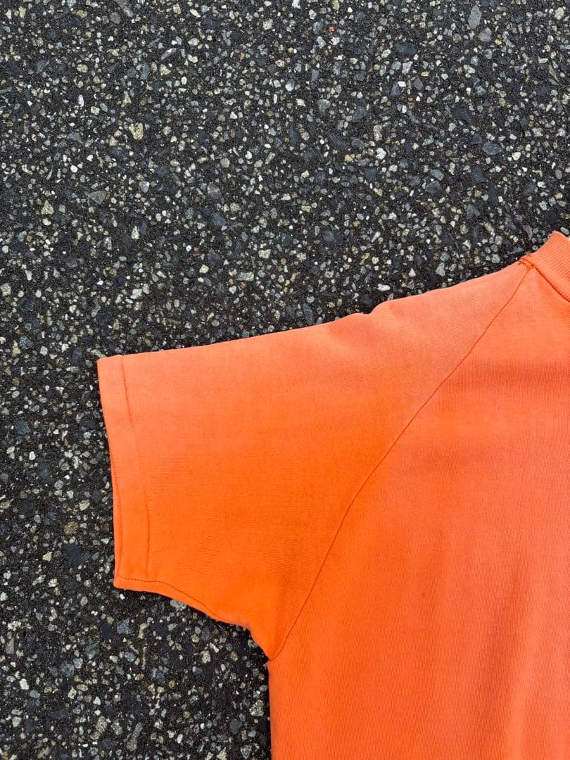 50s 60s ヴィンテージ 半袖スウェットフェード 片爪ジップ 希少 オレンジ