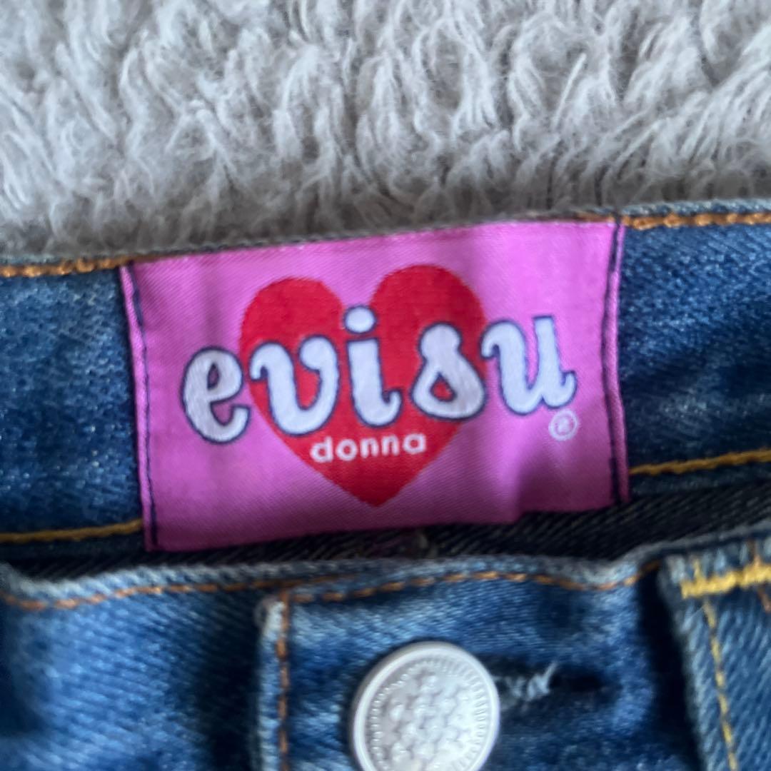 evisu ピンクグラフィック デニムショートパンツ