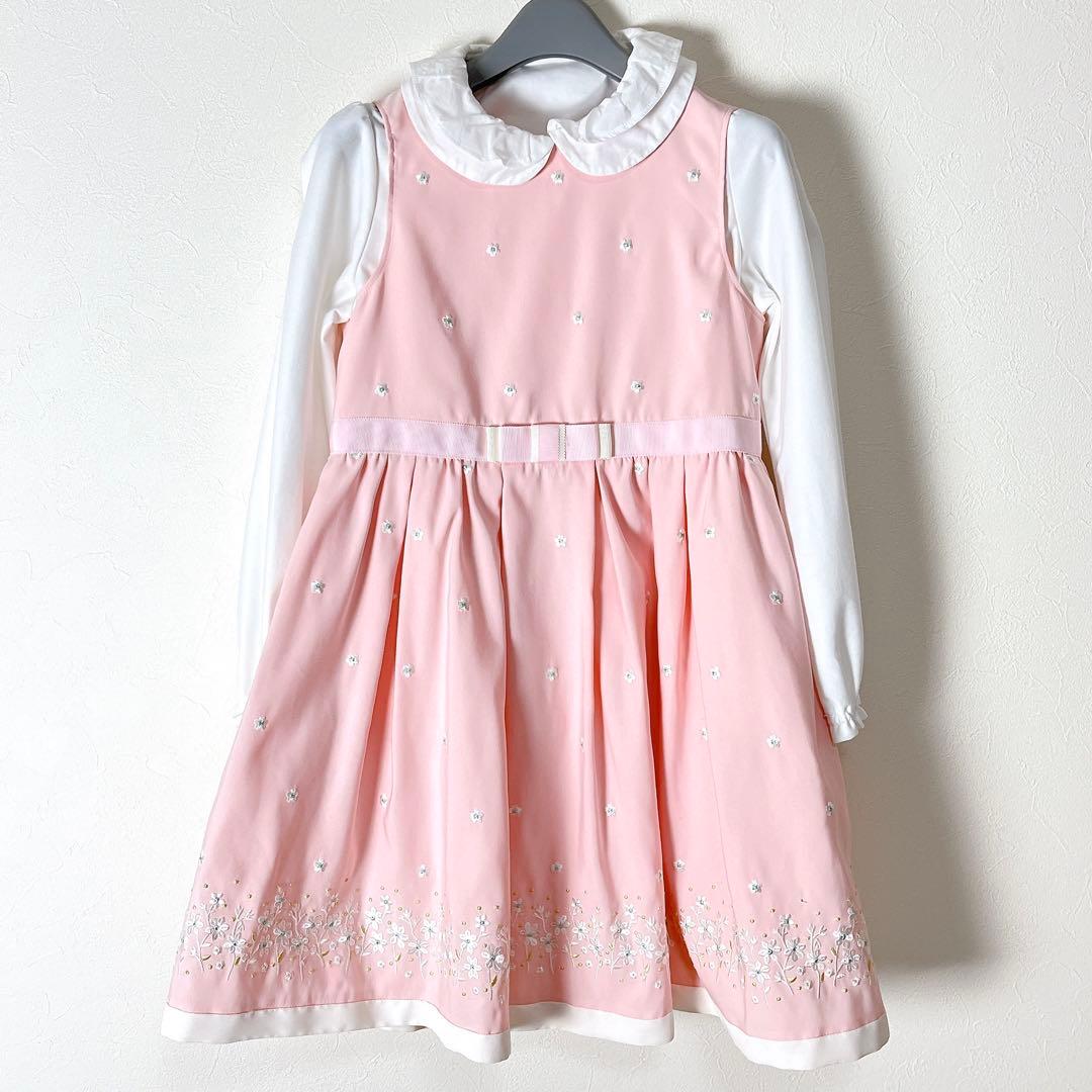 美品☆組曲 女の子 130cm キッズフォーマル ワンピース 卒園式 入学式