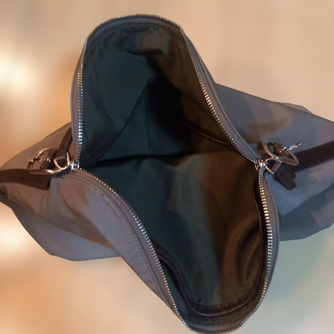 crewre ナイロンレザーショルダーバッグ mocha gray　クルーレ