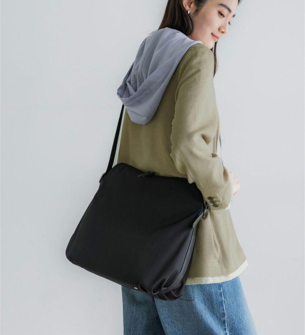 crewre ナイロンレザーショルダーバッグ mocha gray　クルーレ