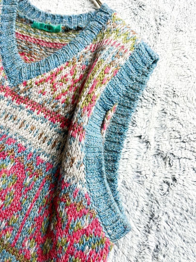 【45R】45rpm アルパカ混 フェアアイル柄ノアランドジャガードベスト 4