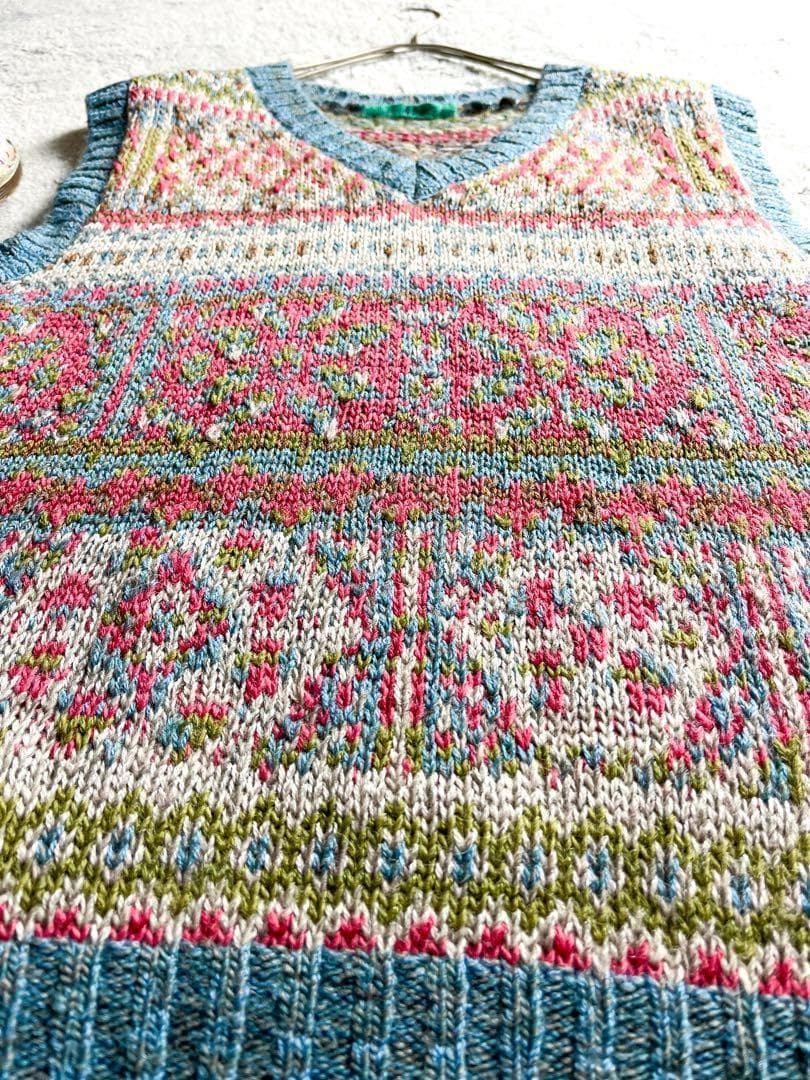 【45R】45rpm アルパカ混 フェアアイル柄ノアランドジャガードベスト 4