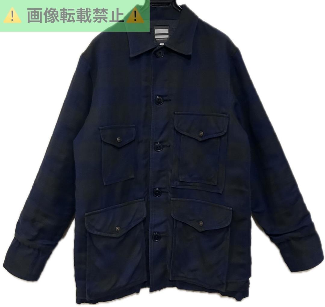 ＊桃太郎ジーンズ 中綿 チェック 裏キルティング カバーオール アウター 40