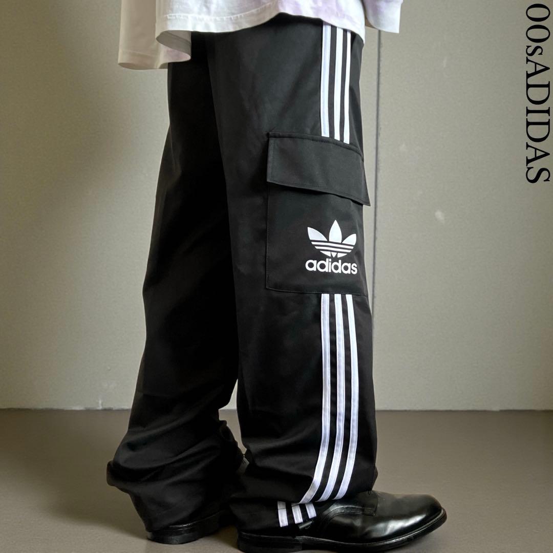 未使用00s極太 old adidas バギーナイロントラックカーゴパンツ