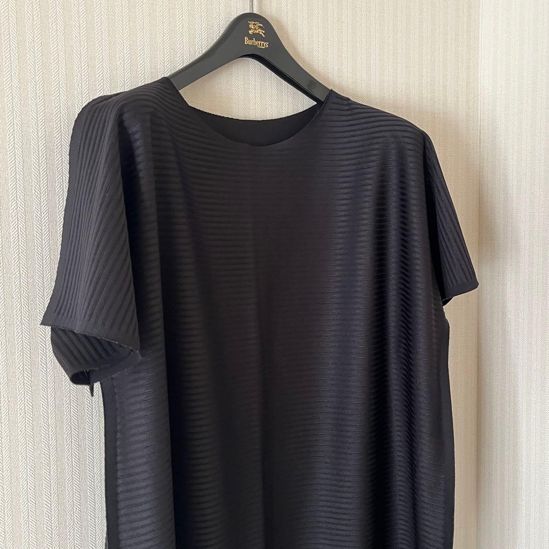 PLEATSPLEASE イッセイミヤケ　ロングチュニック　ブラック　フリー