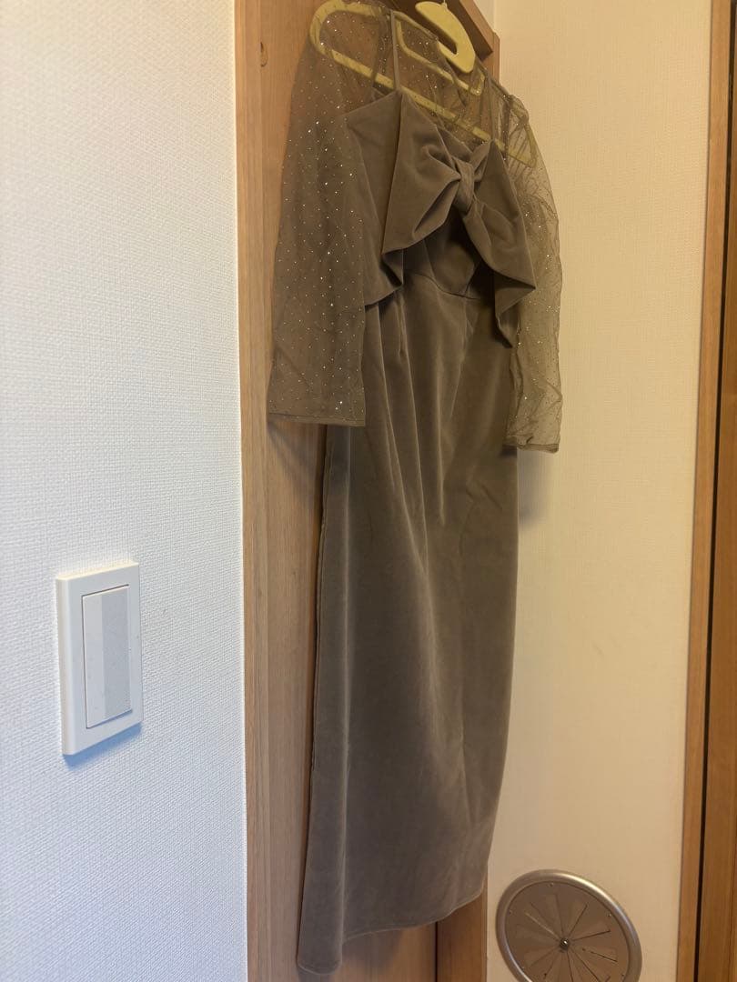 【LEJA】2WAYリボンビスチェドットストーンベロアIラインドレスワンピース