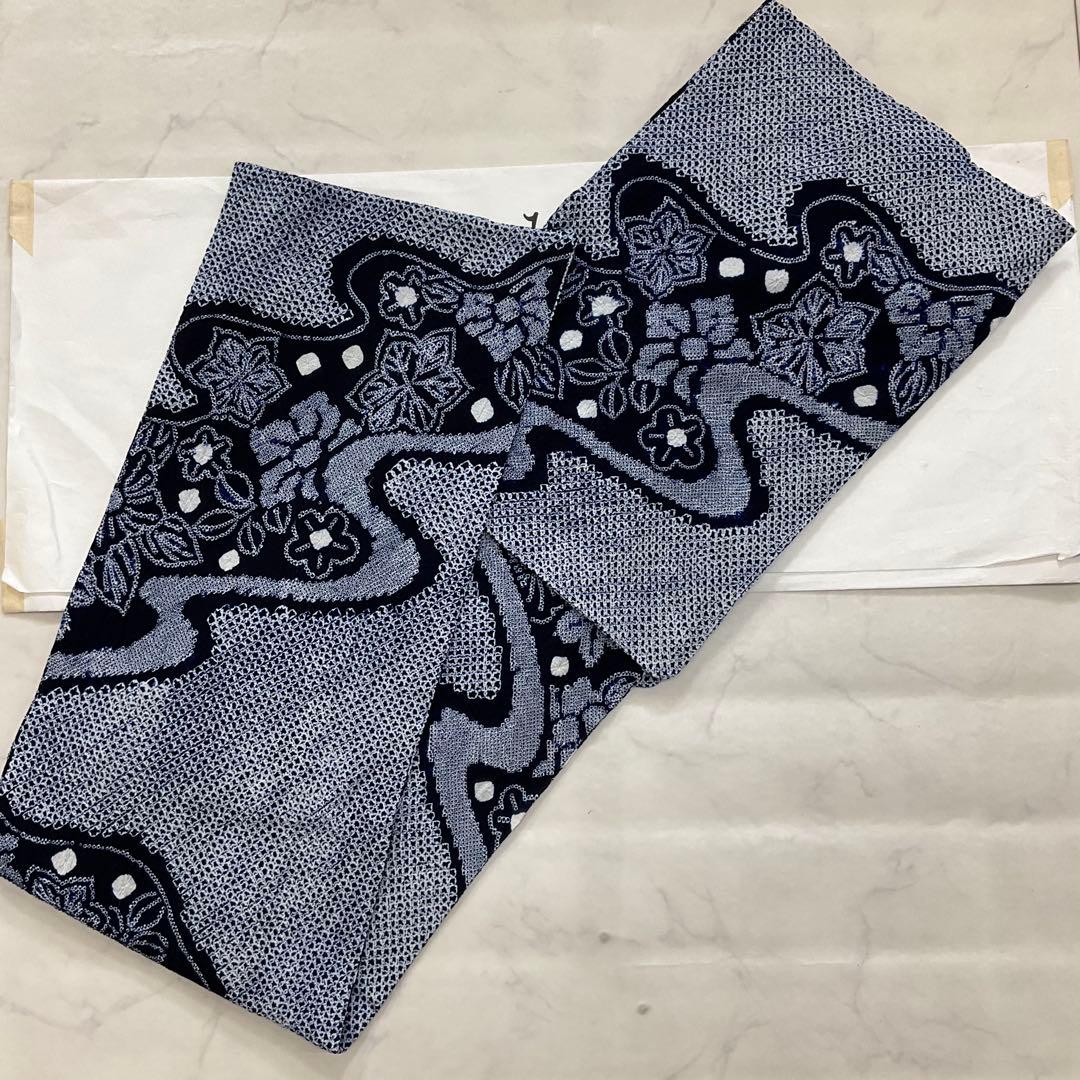 厳選◆夏物浴衣◆未使用同然◆素晴らしい三浦絞り有松絞り◆仕付◆裄64.5丈155