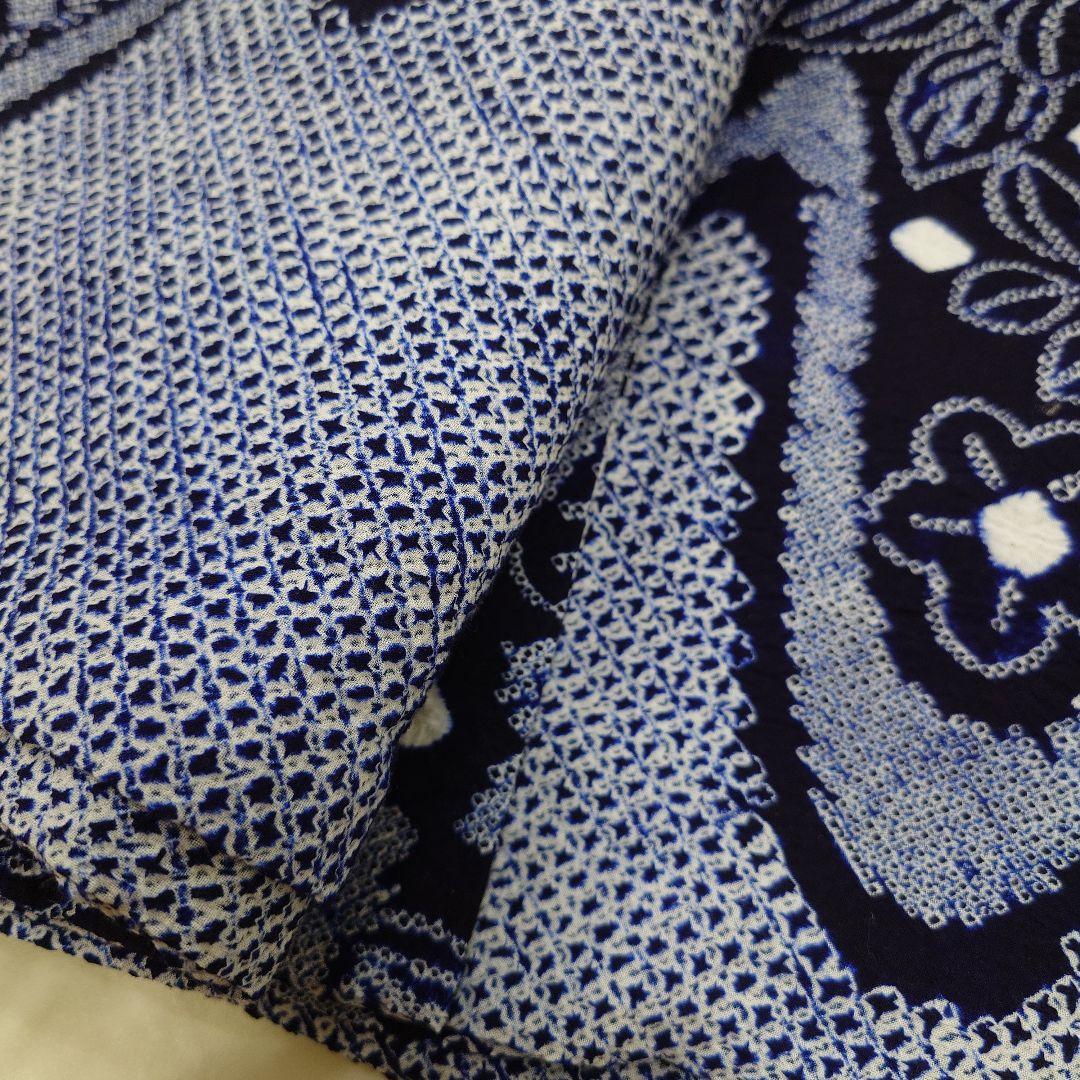 厳選◆夏物浴衣◆未使用同然◆素晴らしい三浦絞り有松絞り◆仕付◆裄64.5丈155