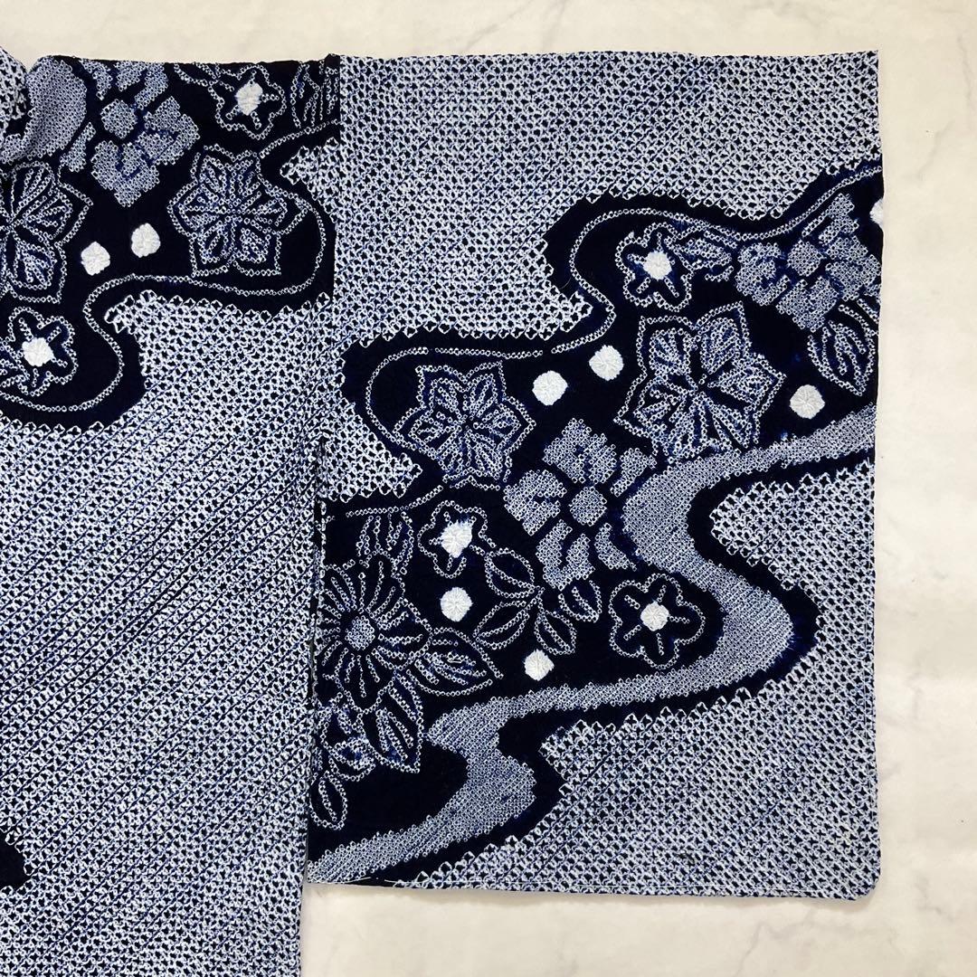 厳選◆夏物浴衣◆未使用同然◆素晴らしい三浦絞り有松絞り◆仕付◆裄64.5丈155