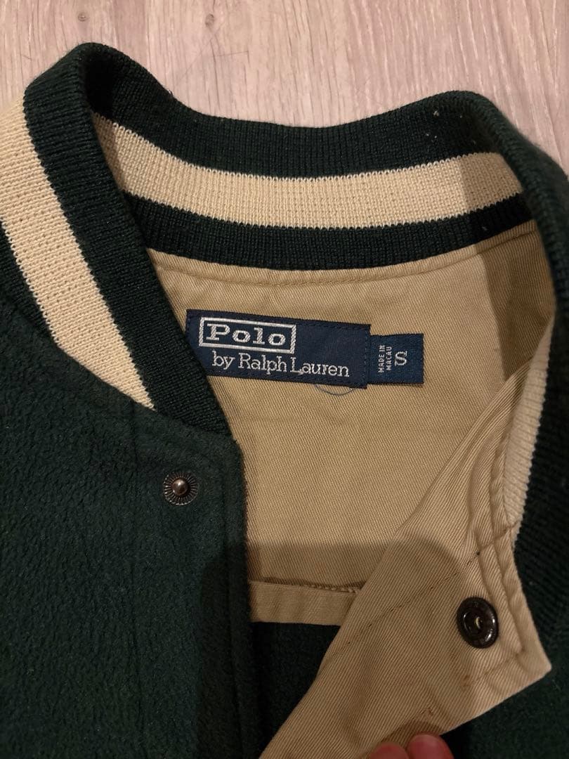 90s Polo by Ralph Lauren フリースバーシティジャケット緑