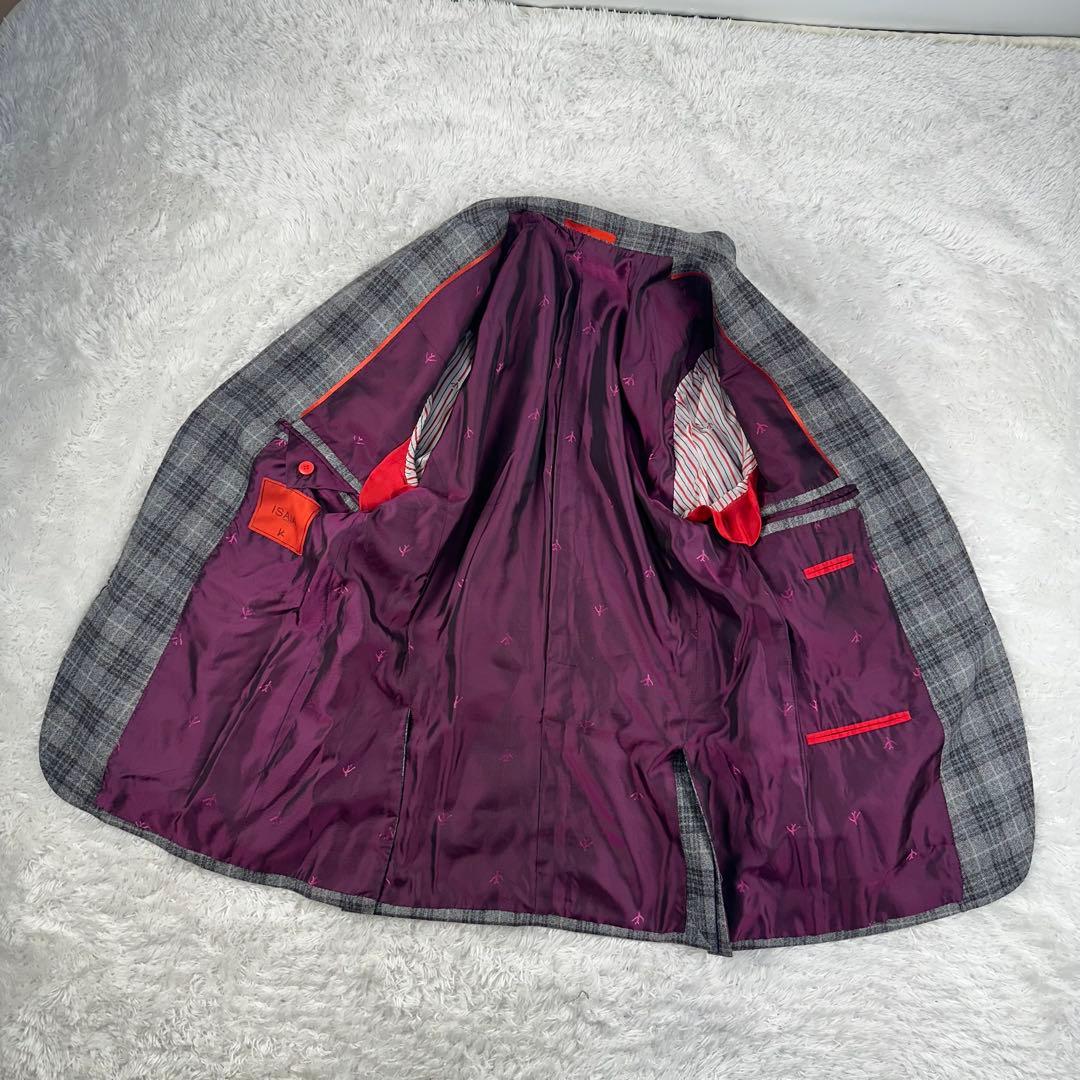 お*ぎ様 現行　イザイア　カプリ　ジャケット　セットアップ　グレンチェック　灰色