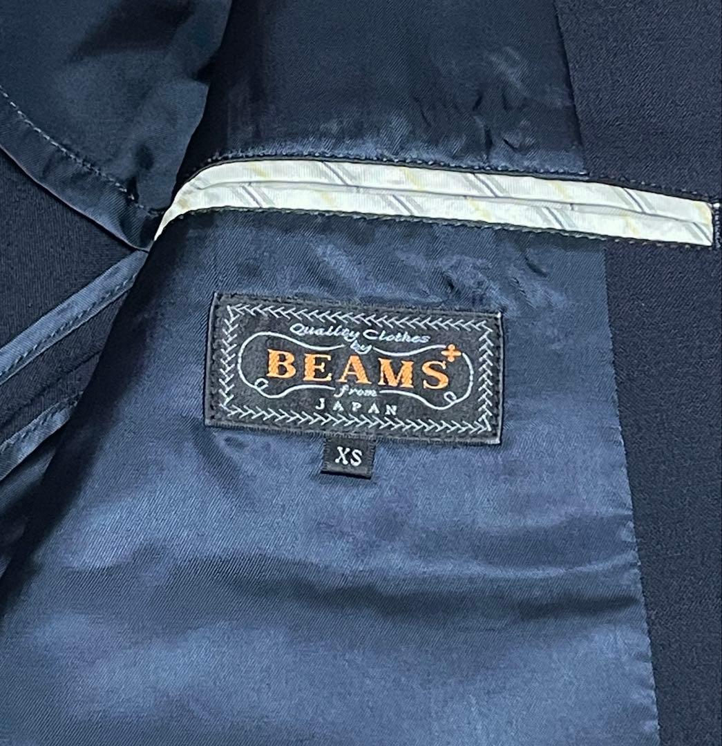 美品 BEAMS PLUS ネイビーブレザーコンバットウール 紺ブレ XS