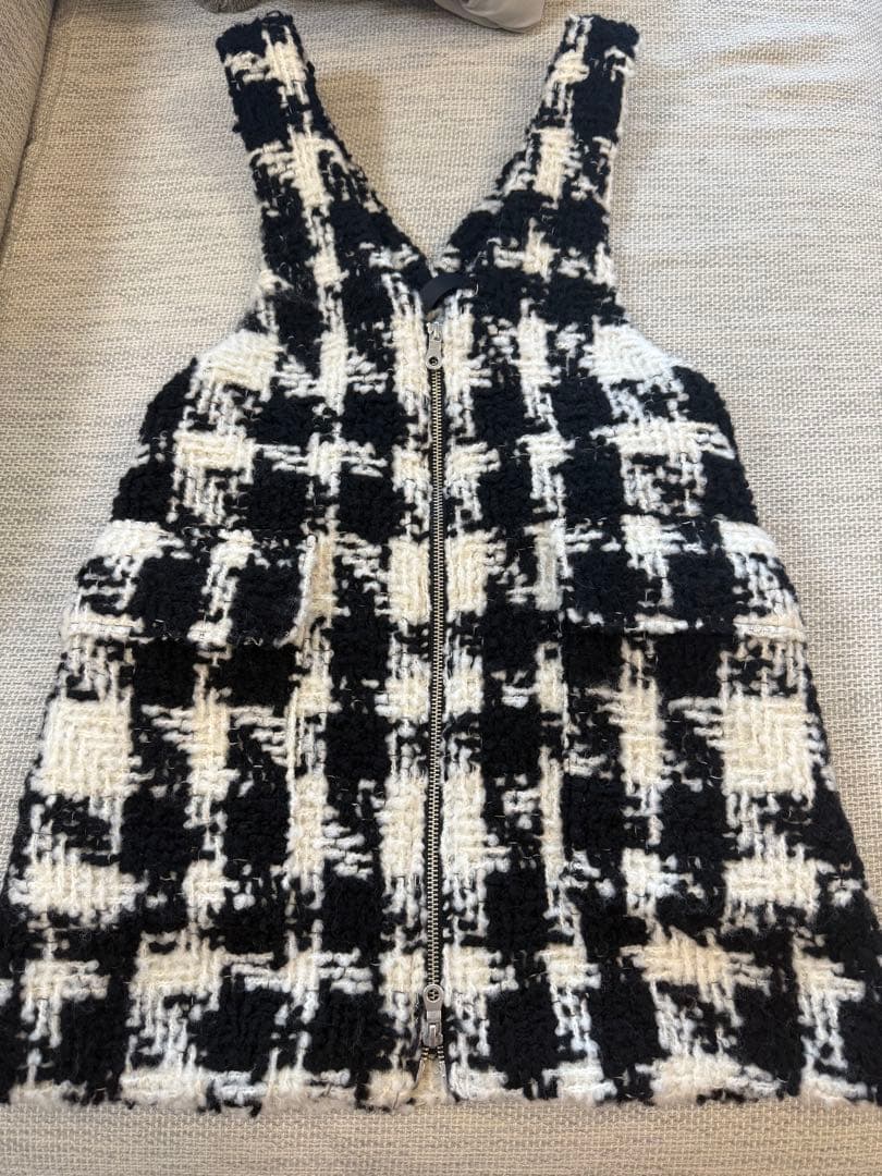 シェリエ　shellerギンガムツイードジャンパースカート F