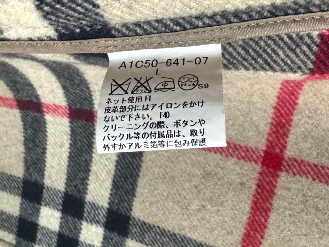 バーバリーロンドン ダッフルコート フード メガチェック　Lサイズ ダークグレー