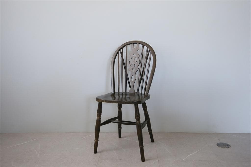 英国アンティーク木製ホイールバックチェア/ダイニングイス/椅子(89-224-8