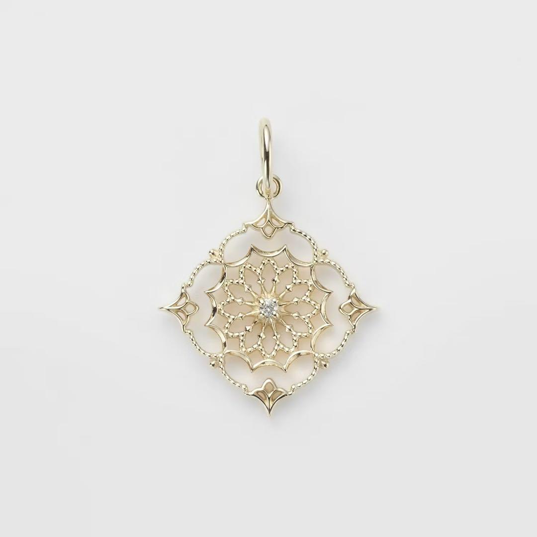 【美品】agate＊K10ダイヤモンドチャーム