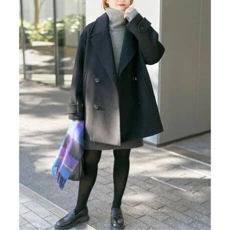 今季新品Spick&SpanS160ビーバーPコート黒36