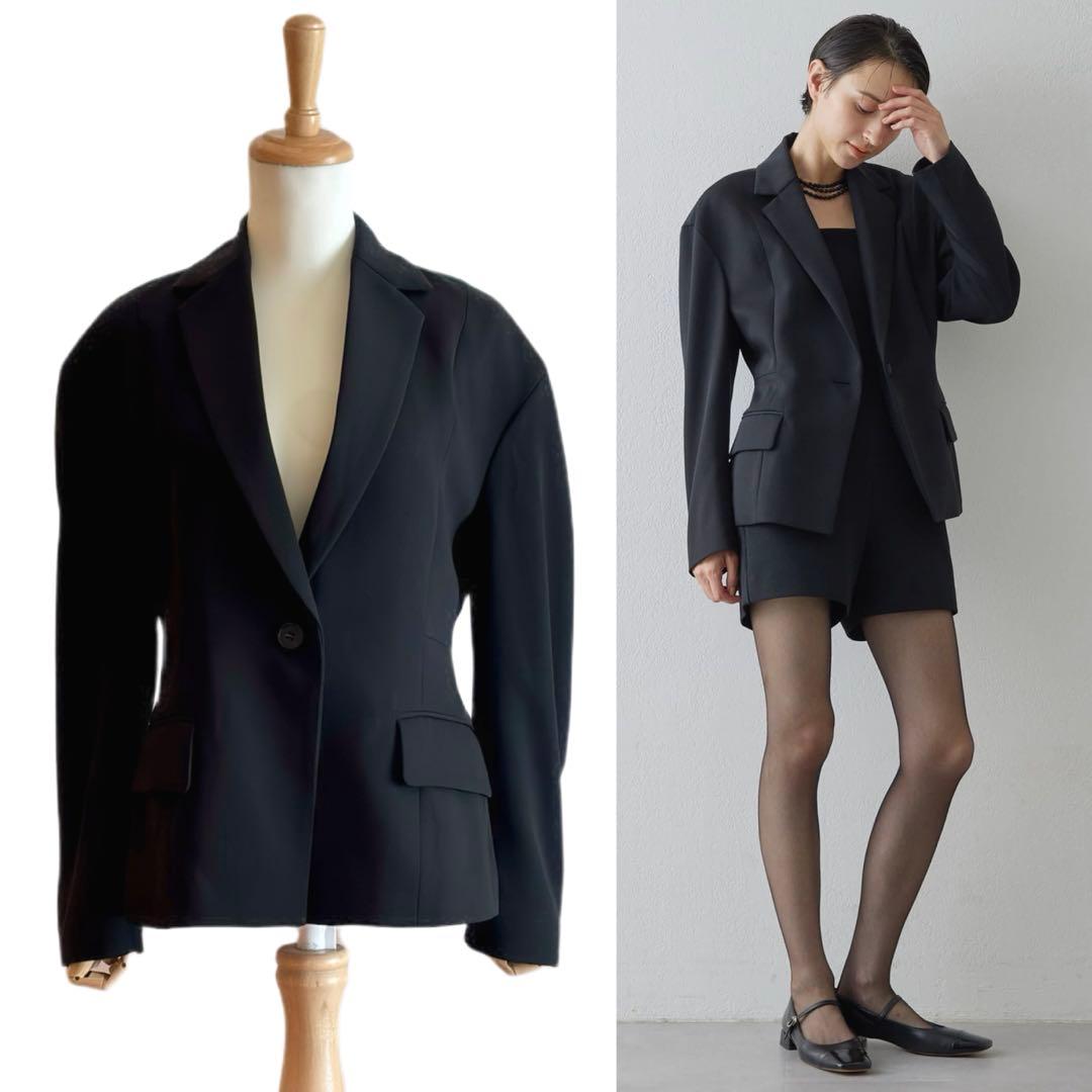 【GEMINI】 Whim Gazette ウエストシェイプジャケット黒24年製