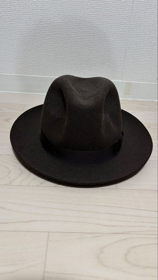 【美品】ボルサリーノ　中折れハット　ラビットウール