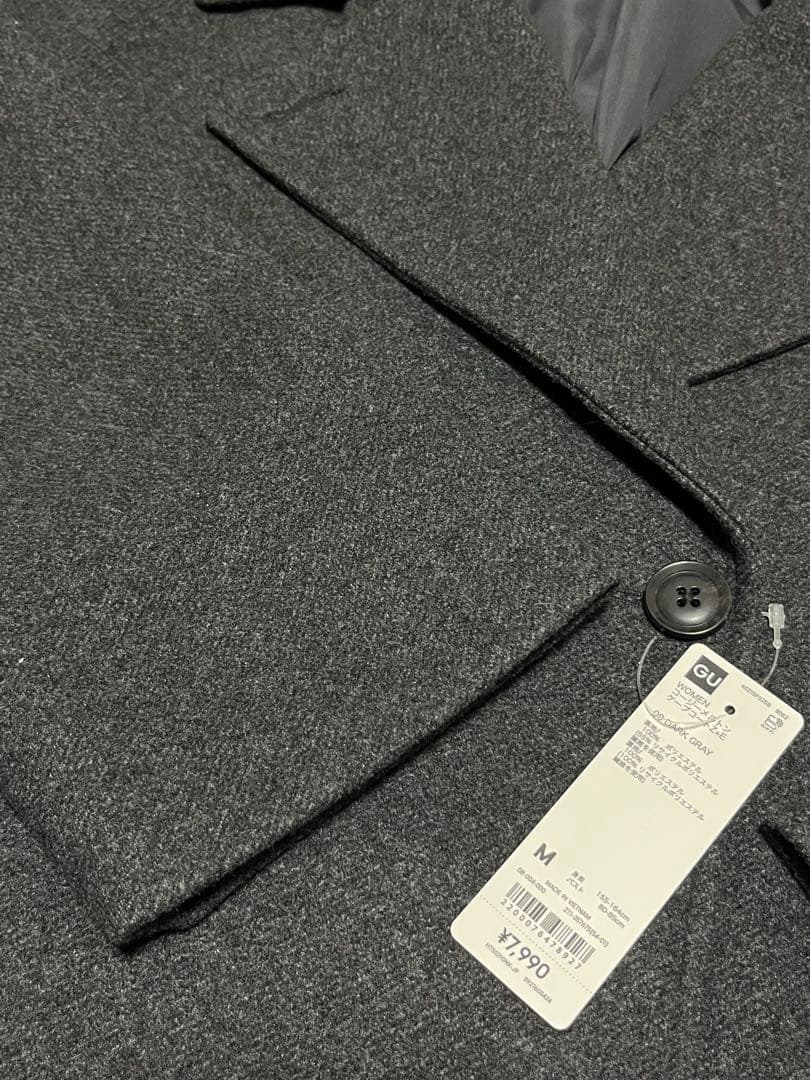 【新品】GU コージーメルトンケープコート M メルトン コート ケープ グレー