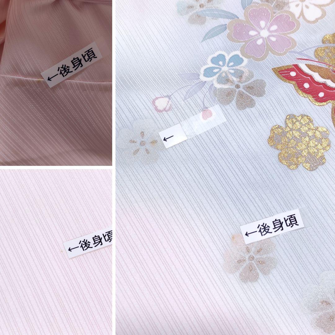 ❰6547❱ フルセット　付け下げ訪問着　作家　山本寛斎　桜　蝶　袋帯　正絹着物