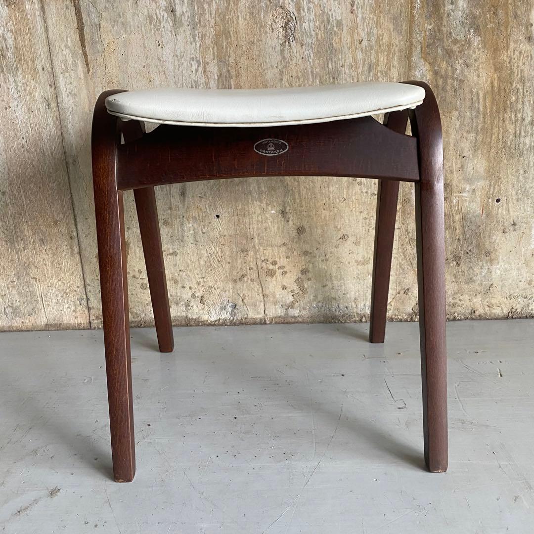 秋田木工　スタッキングスツール 剣持勇　ヴィンテージ　アンティーク　白