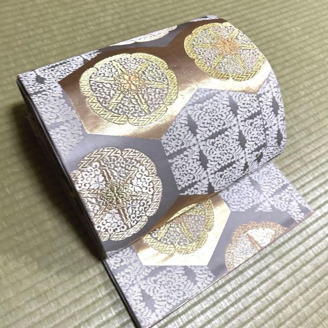 正絹　袋帯《亀甲花紋様》