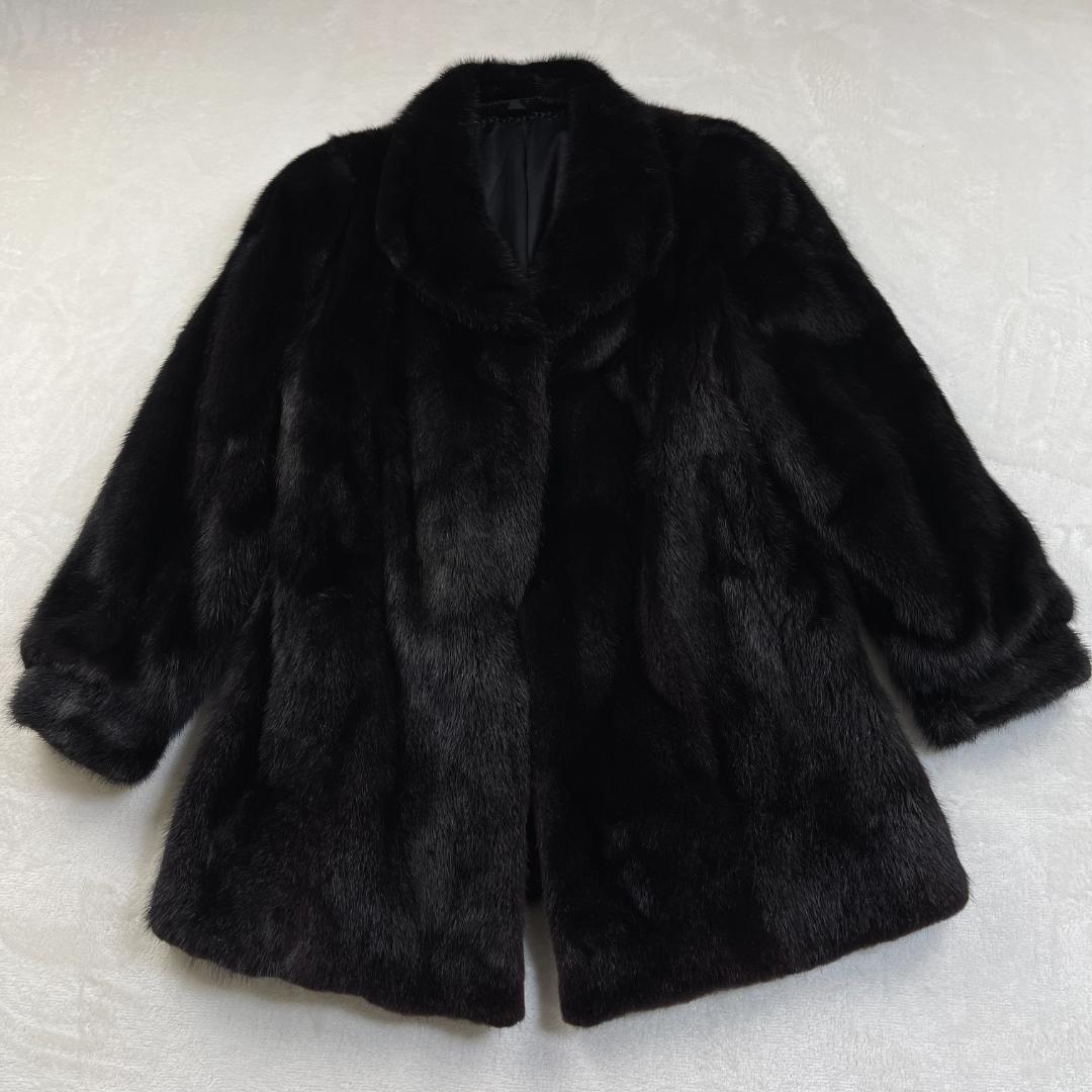 SAGA MINK　Superb Quality　毛皮コート　ダークブラウン