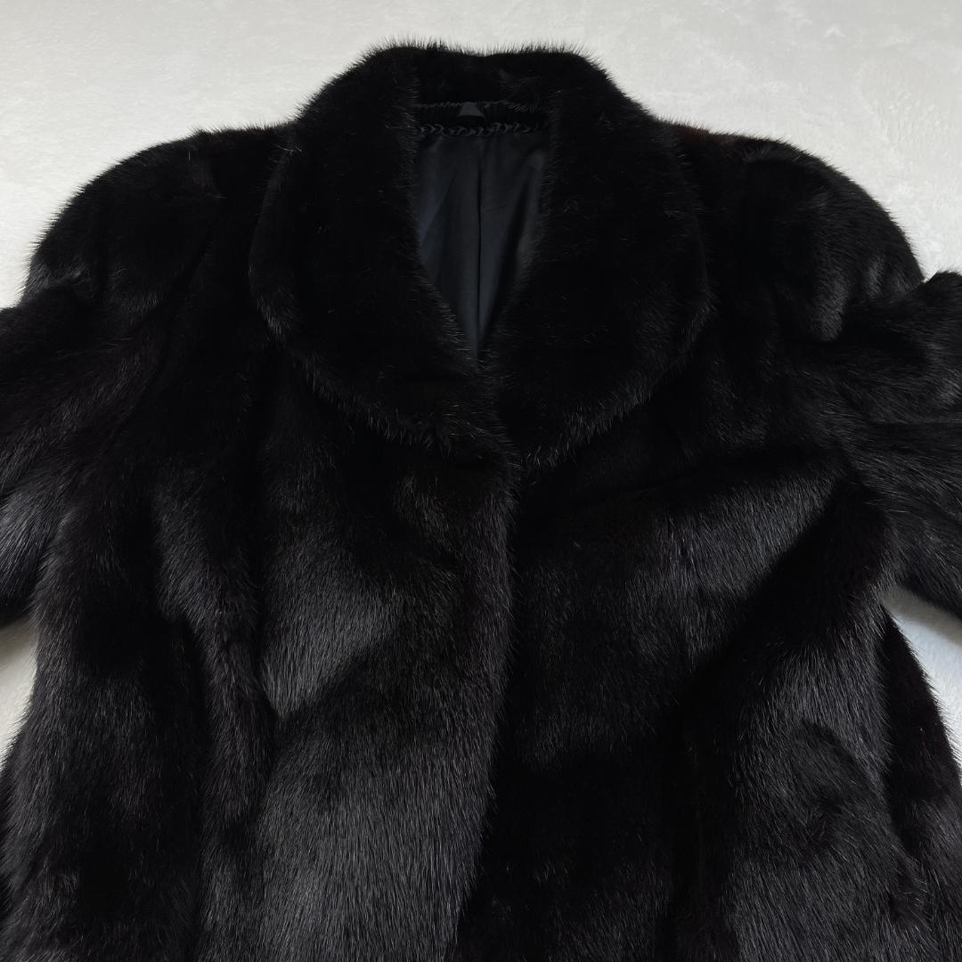SAGA MINK　Superb Quality　毛皮コート　ダークブラウン