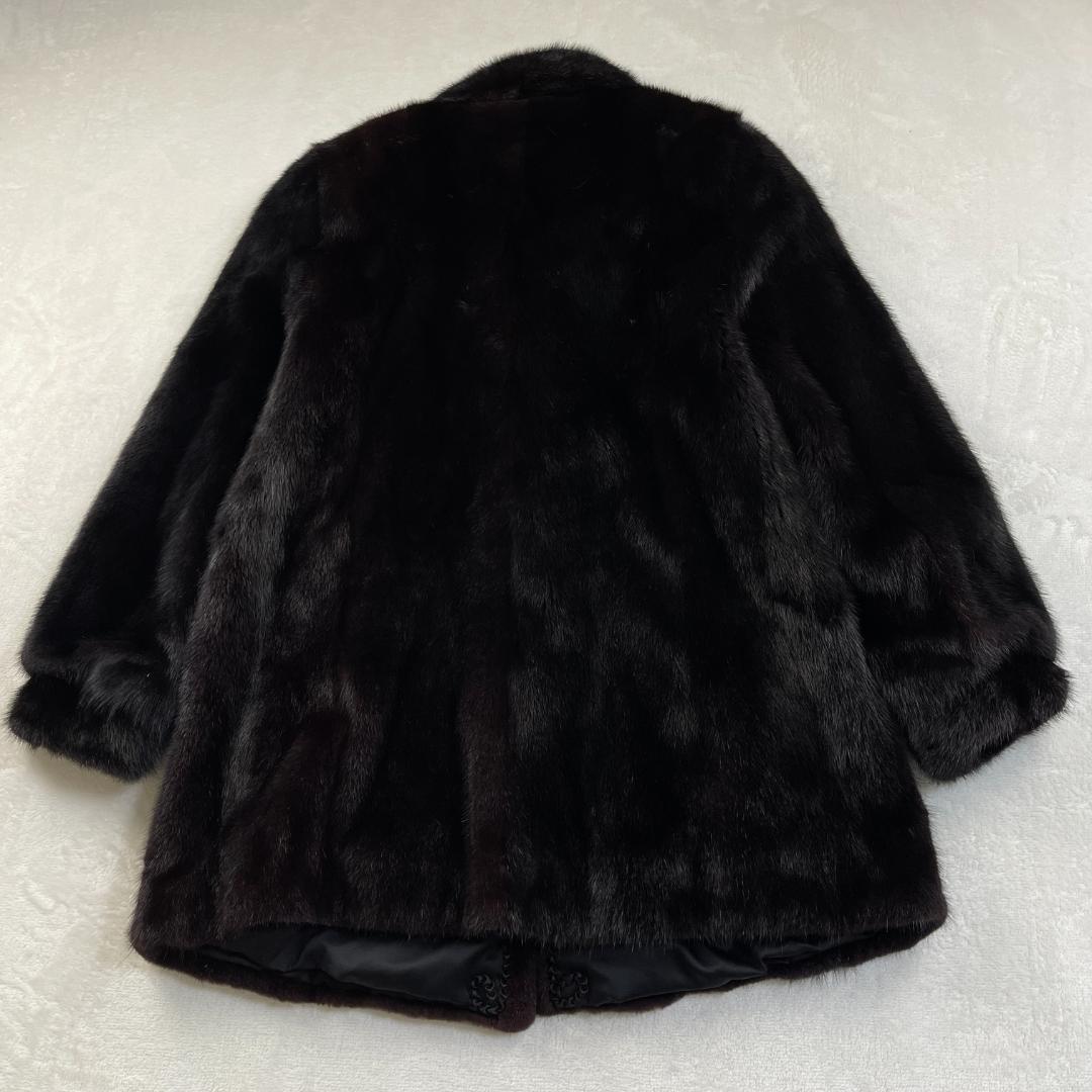 SAGA MINK　Superb Quality　毛皮コート　ダークブラウン