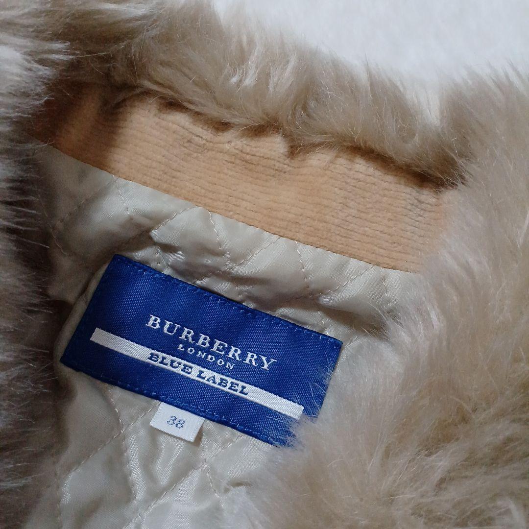 BURBERRY BLUE LABEL♪コーデュロイコート　ファー　キルティング
